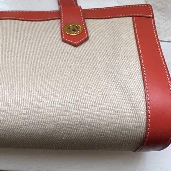 Loro Piana leather trim canvas baguette bag - Picture 13 of 16